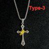 Stainless Steel Crown Cross Necklace Personalized Hiphop Necklace with Gold Crown Stylish Design Pendant Necklace for Men