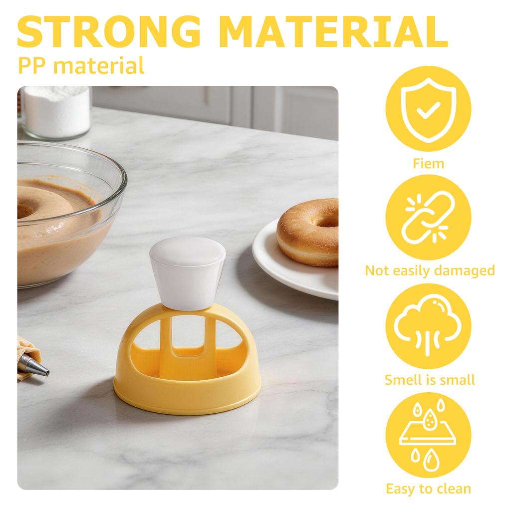 4Pcs Plastic Doughnut Cutter DIY Creative Doughnut Maker with Dipping Pliers Non Stick Donut Mould Kit for Kitchen Baking Gadget
