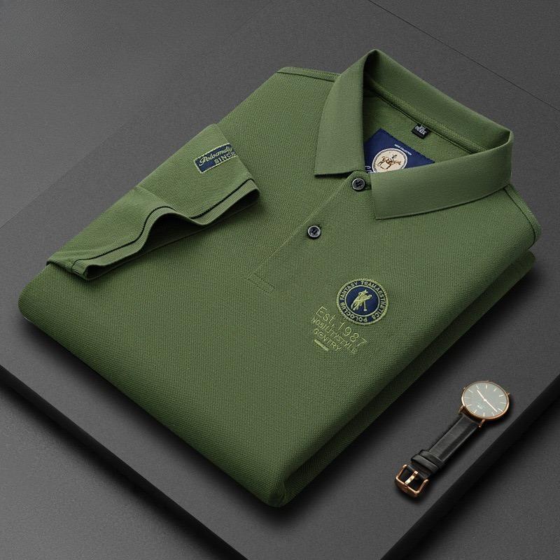 Trend Hub Ny High-end Herre Kortarmet T-skjorte Brodert Krage Poloskjorte Pluss Størrelse Paul Tynn Topp for Menn