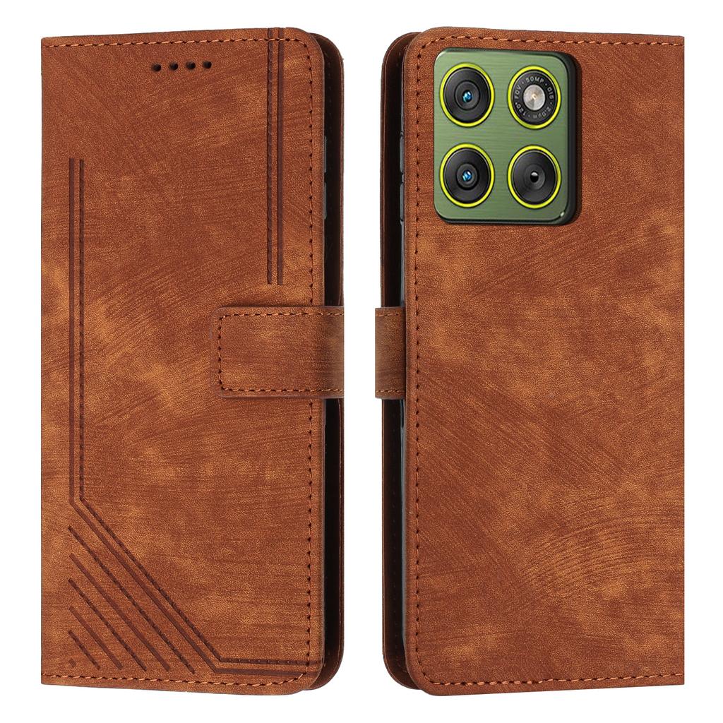 For Motorola Edge 70 5G Stand Case Imprinted Lines Leather Phone Cover