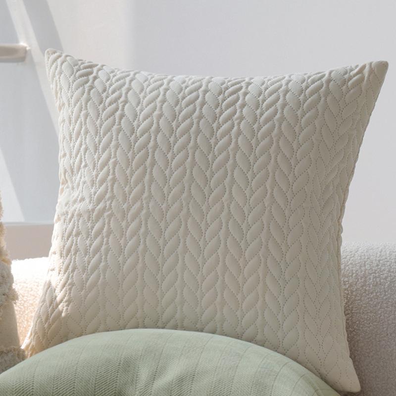 

Кремовый стиль Наволочка для диванной подушки Инс Скандинавская Гостиная Модельная комната Подушка Прикроватная подушка Подушка для кровати Подушка для спины 45x45cm [Pillowcase only]