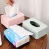 New Plastic Tissue Box Square Durable Napkin Holder Solid Color Paper Towel Box Home Use