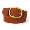 Pin Buckle Suede Leather Belt Luxury Design Wide Waistband Women Waist Belt  Coat Skirt Decoration