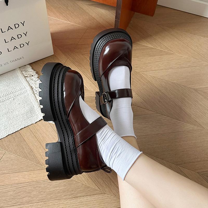 Solid Square Heel Buckle Strap Mary Janes High Heel Party Fashion Women's Shoes On Sale Round Toe Shallow Pumps Maria Jane