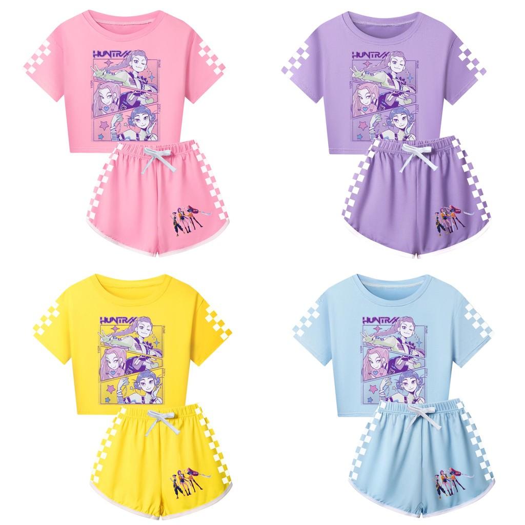 Kpop Demon Hunters Child Short Sleeve Short Pants Parent Child Pajama Set For Sleepwear Comfort
