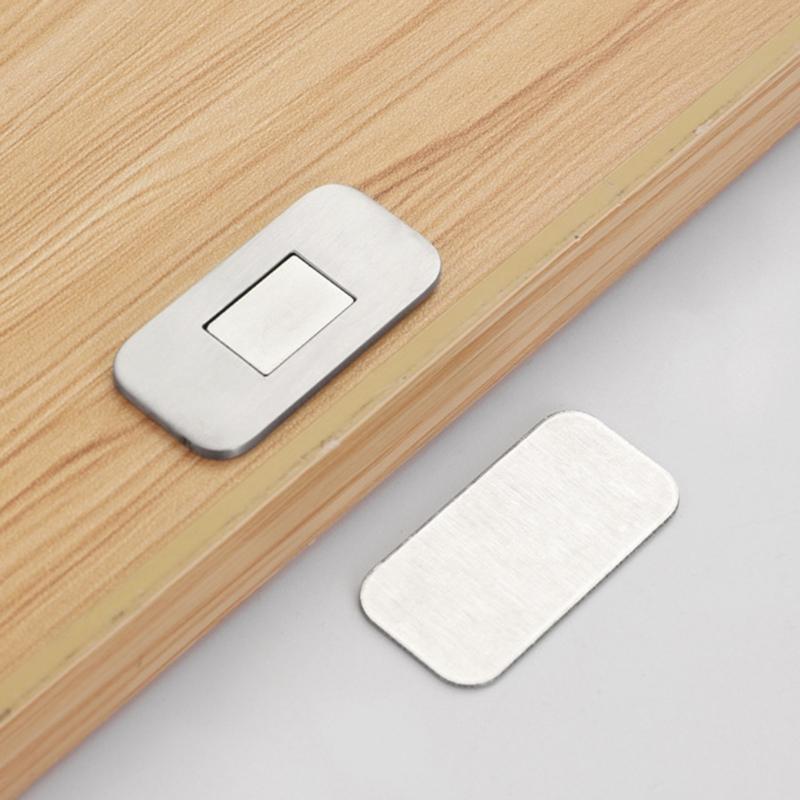 Durability Stainless Steel Door Stoppers for Cabinets Powerful Magnets Wardrobe Adhesive Mount Simple Setups