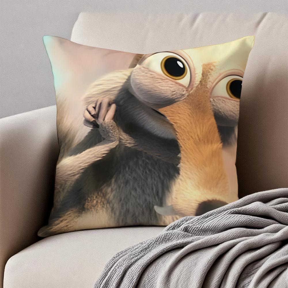 Copricuscino Cuscino Federa Film d'Animazione Classico L'Era Glaciale Antiacaro Cerniera Invisibile Peluche Corto Cuscino per Divano