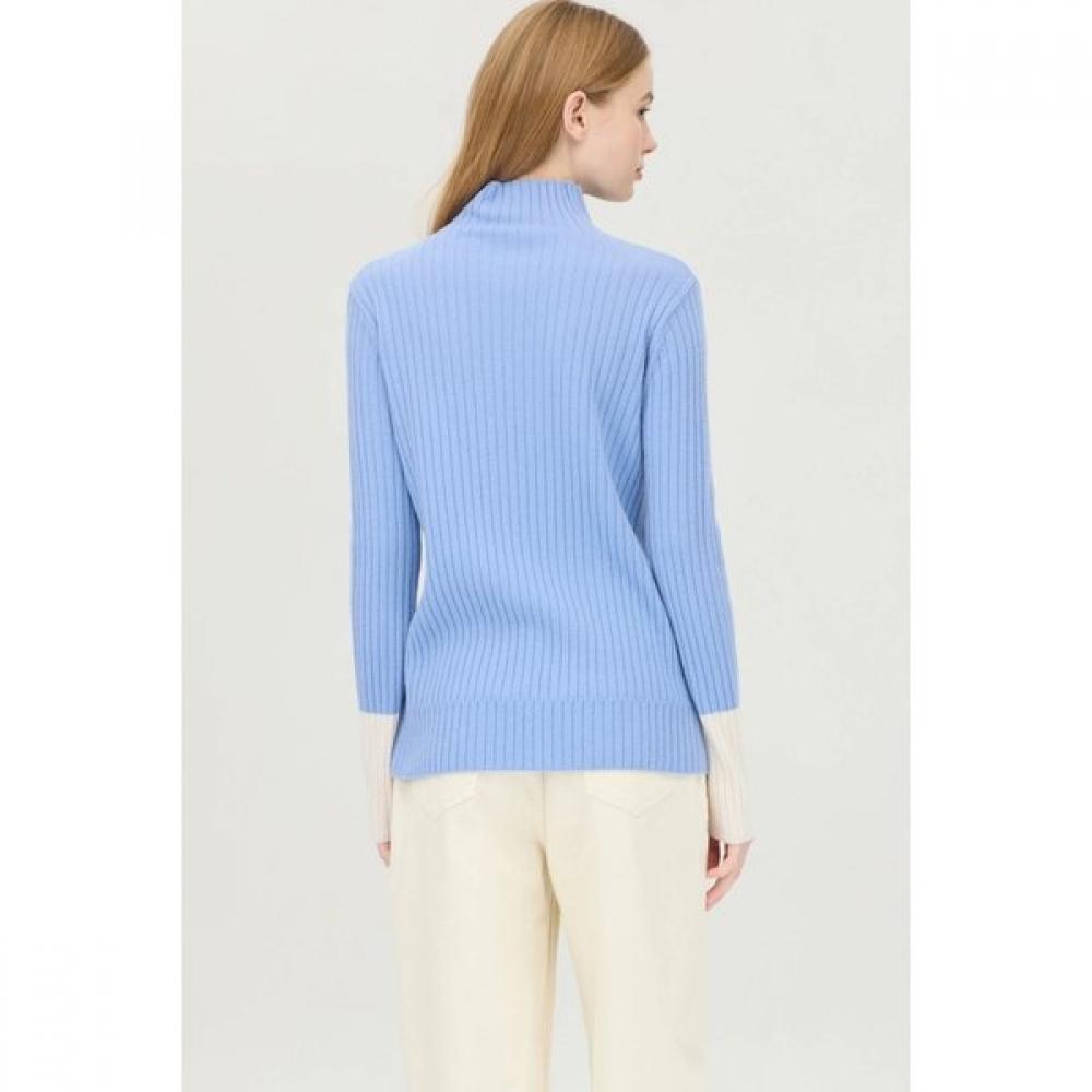 Benetton Two Tone Sleeve Slim Rib Knit Bakpe1561
