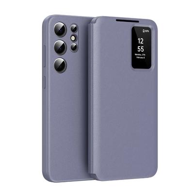 Flip Leather Windows Card Slot Holder Phone Case for Samsung Galaxy S25 S24 Ultra S23 S22 Plus Wallet Anti-fall Protective Cover