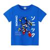Sonics Anime T-shirt for Children New Round Collar Clothing Kid Short Sleeve Cartoon Partern Clothes Fashion Sunmer Tee Top Gift
