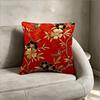 Style Red Floral Throw Pillow Covermagnolia Bird Print Decorative Cushion Case For Living Room Sofa Home Decor