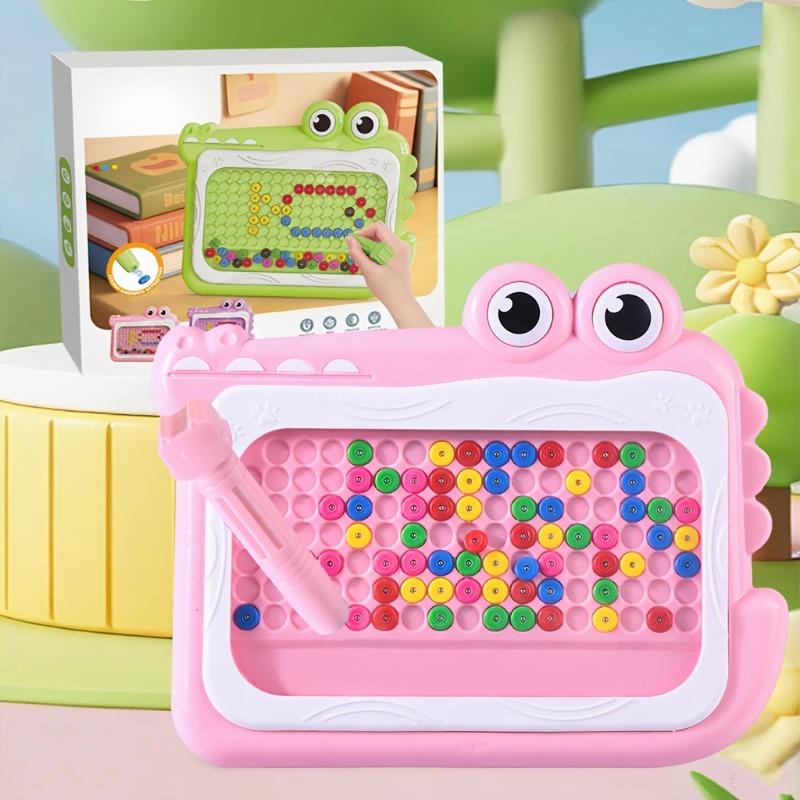 Crocodile Magnetic Drawing Board Toy Kids Bead Doodle Board with Stylus for Early Education