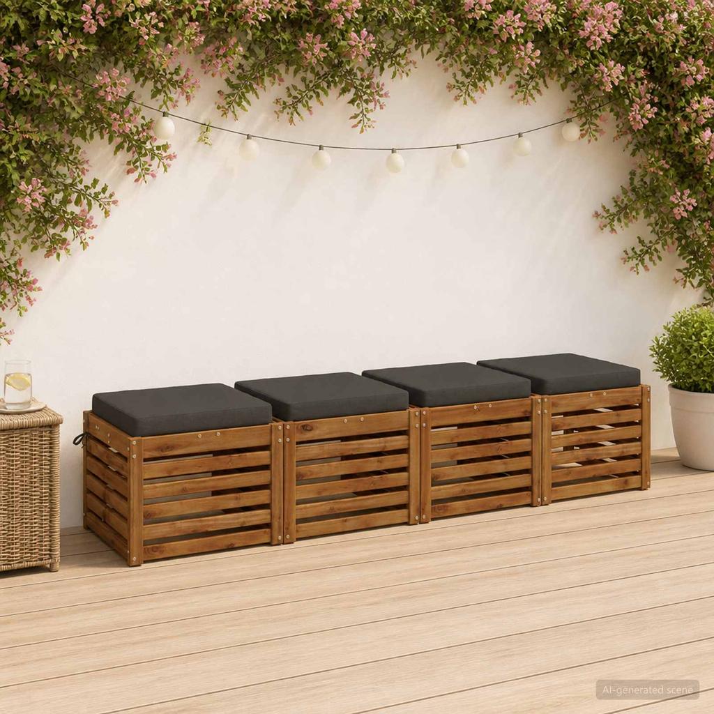 4 piece seat cushions SOEST 4 pcs. 100percent  Polyester Anthracite