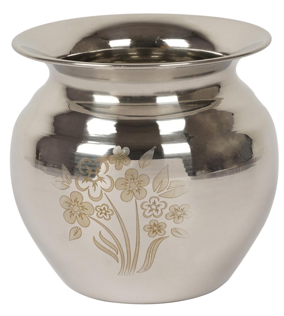 IBA Indianbeautifulart Stainless Steel Vessel Kalash Pot  Traditional Auspicious Gift For Hindu Pooja Rituals  Handmade  Indian Traditional Lota For