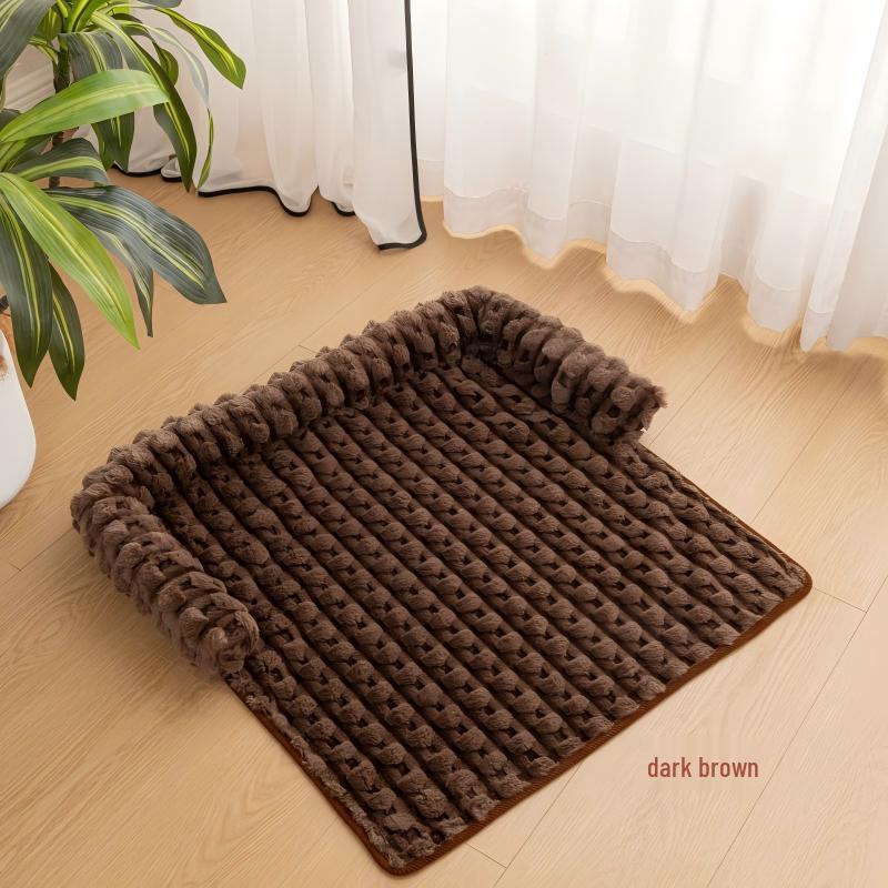 Plush Anti-Scratch Non-Slip Pet Mat for Cats & Dogs - Thickened Sofa Dog Bed