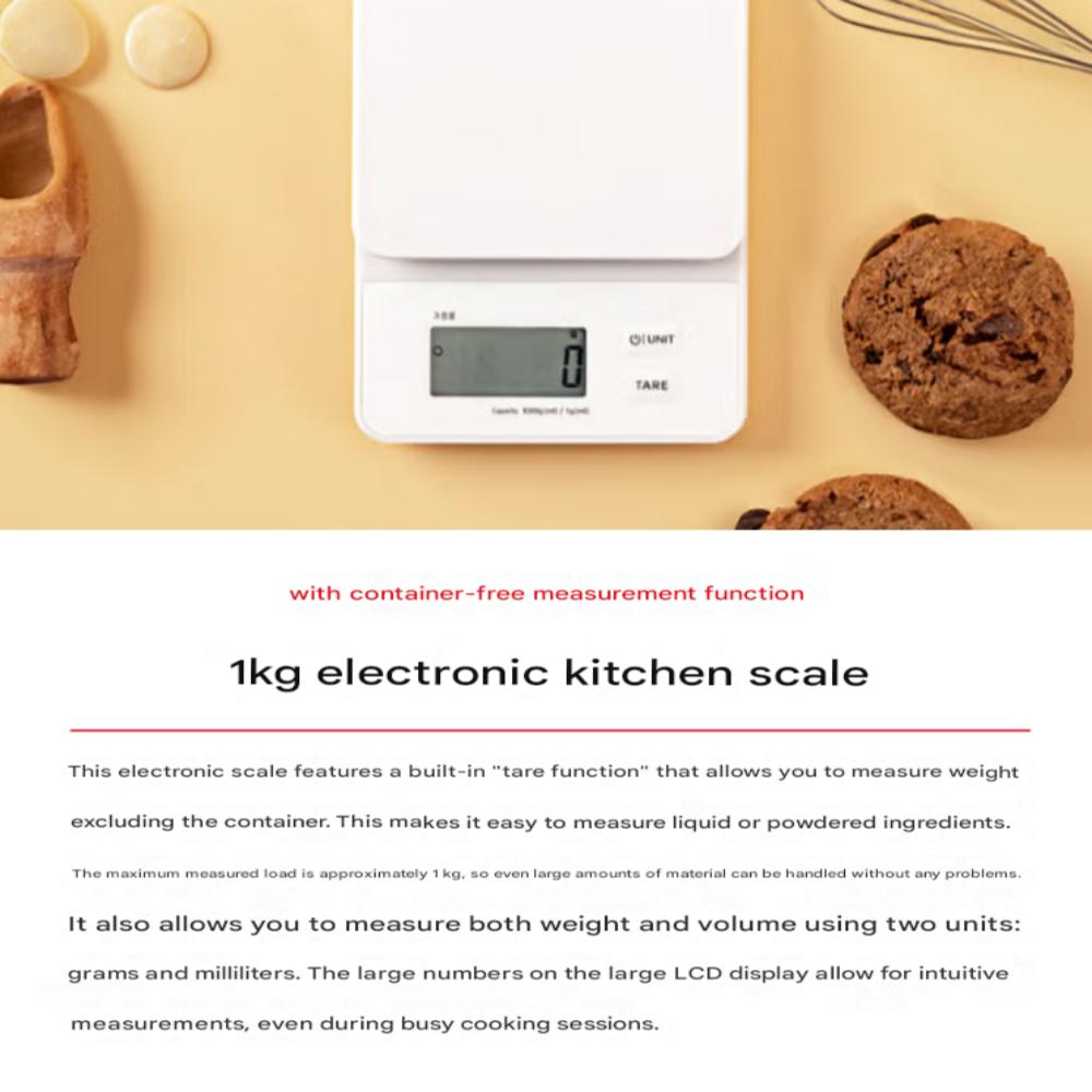 Kök Digitalvåg 1kg Exakt & Kompakt för Enkel Matlagning