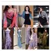 Wide 150cm 1Yard Mermaid Girl Gradient Color Fantasy Satin Fabric for Wedding Dress Hanfu Fashion Clothing Diy Sewing Cloth