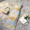 Dress High-end High-end Sense Gentle Wind Waist Thin Spice Girl Long Skirt Trendy French Tie-dye Suspenders