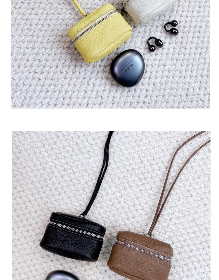 2025 Stylish Cowhide Mini Purse: Neck Hanging Lipstick, Earphone, Coin Holder