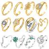 Original 925 Silver Ring Sparking Bee Eye Sun Moon Star Open Rings for Women Girls Jewelry Birthday Anniversary Engagement Gifts