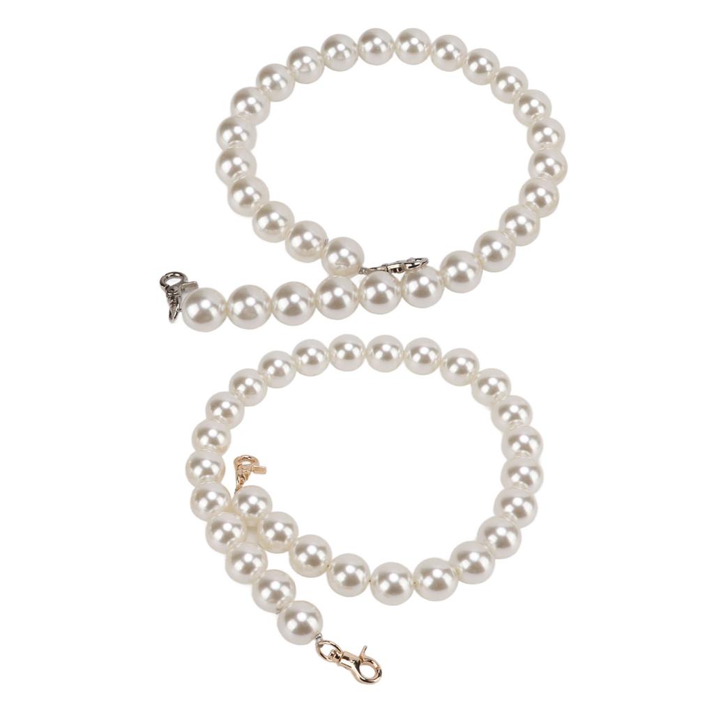 2Pcs Pearl Bead Bag Chain 60cm Workmanship Easily Install Detachable Bag Chain Accessories for