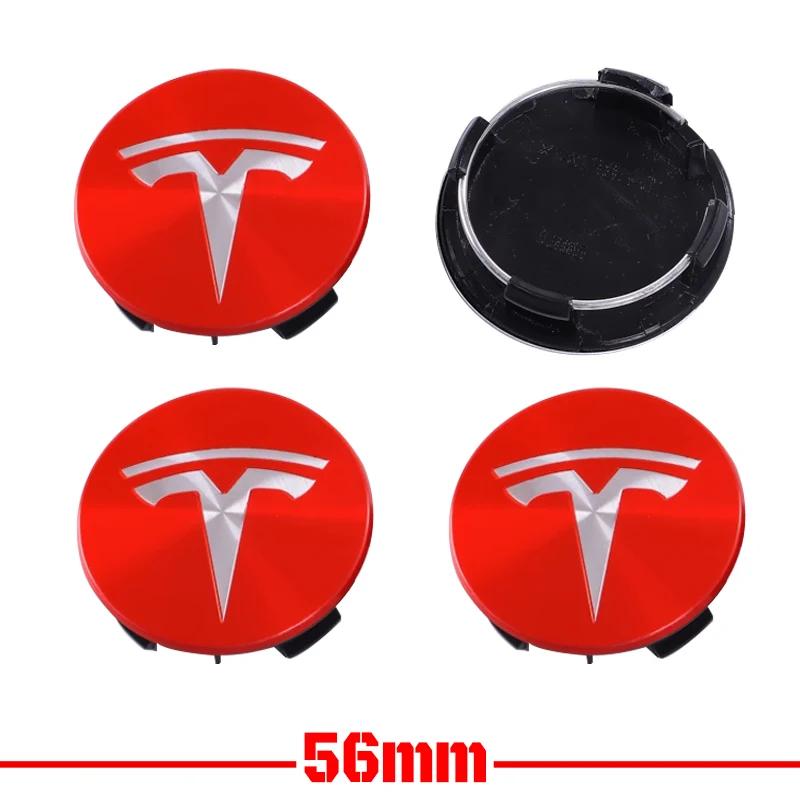 4 Stück für Tesla Model 3 Model Y Abzeichenabdeckungen Radkappen 4 Stück 56mm Radnabendeckel für Tesla Model Y X S 2023 Auto Zubehör Stil