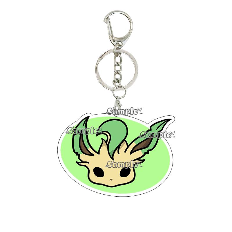 Anime Glaceon Flareon Jolteon Cartoon Acrylic Keychain Figure Keyring Ornament Collectible Accessory Charm Couple Chain Jewelry
