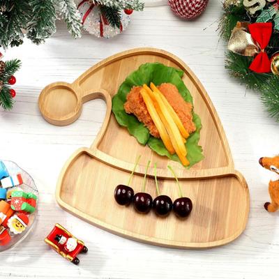 Vassoio in legno di Natale Albero Cappello da Babbo Natale Forma di alce Rustico multifunzionale Snack Gioielli Frutta Piatto da portata Portaoggetti Forniture per feste