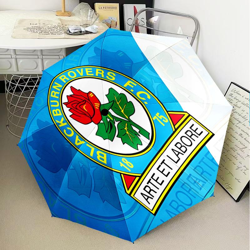 1PC Blackburn Rovers Crest Football Club Umbrella Folding umbrella, automatic umbrella 8-Frame for Travel, camping Fan gifts Christmas Gifts