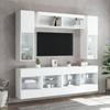 6 Piece TV Wall Unit with LED Lights White