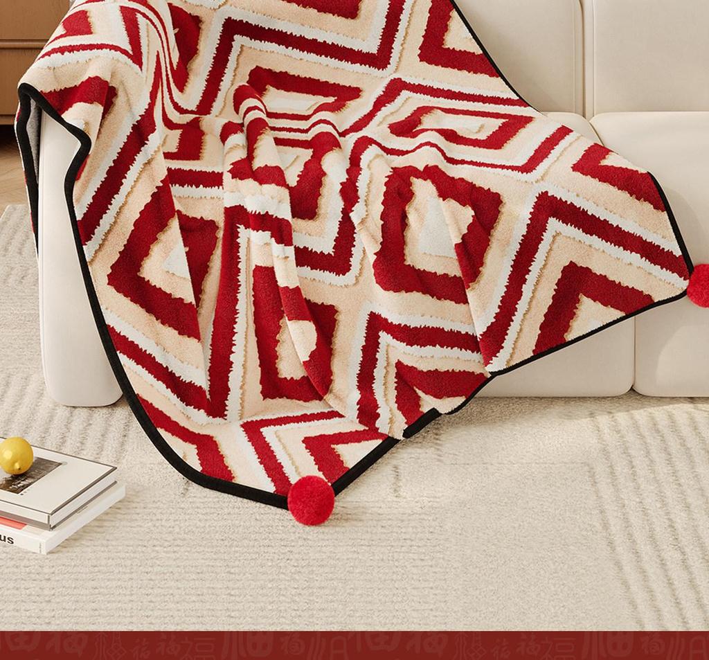 Year of the Horse Red Zodiac Blanket: Festive Winter Throw for New Year