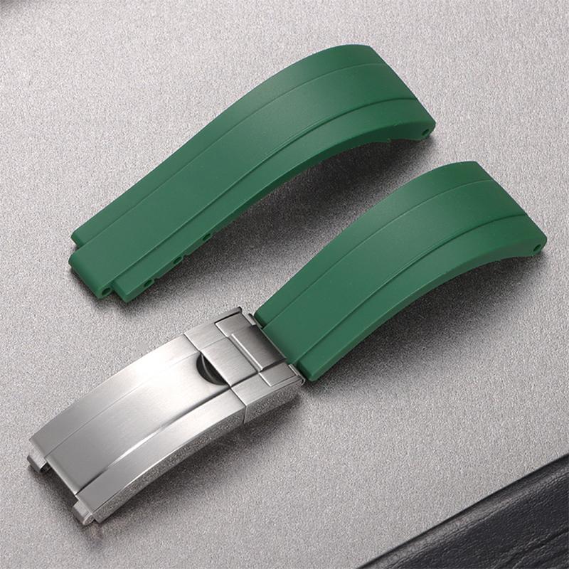 20MM Rubber Watch Band for Rolex DAYTONA Submariner Yacht GMT Explorer Silicone Watch Accessorie Watch Bracelet Strap Chain
