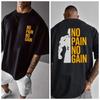 Zomer Mannen Fitness Patroon Bedrukt Mannen T-shirt Ademend Streetwear Oversized Los Casual Trendy Ronde Hals Korte Mouw