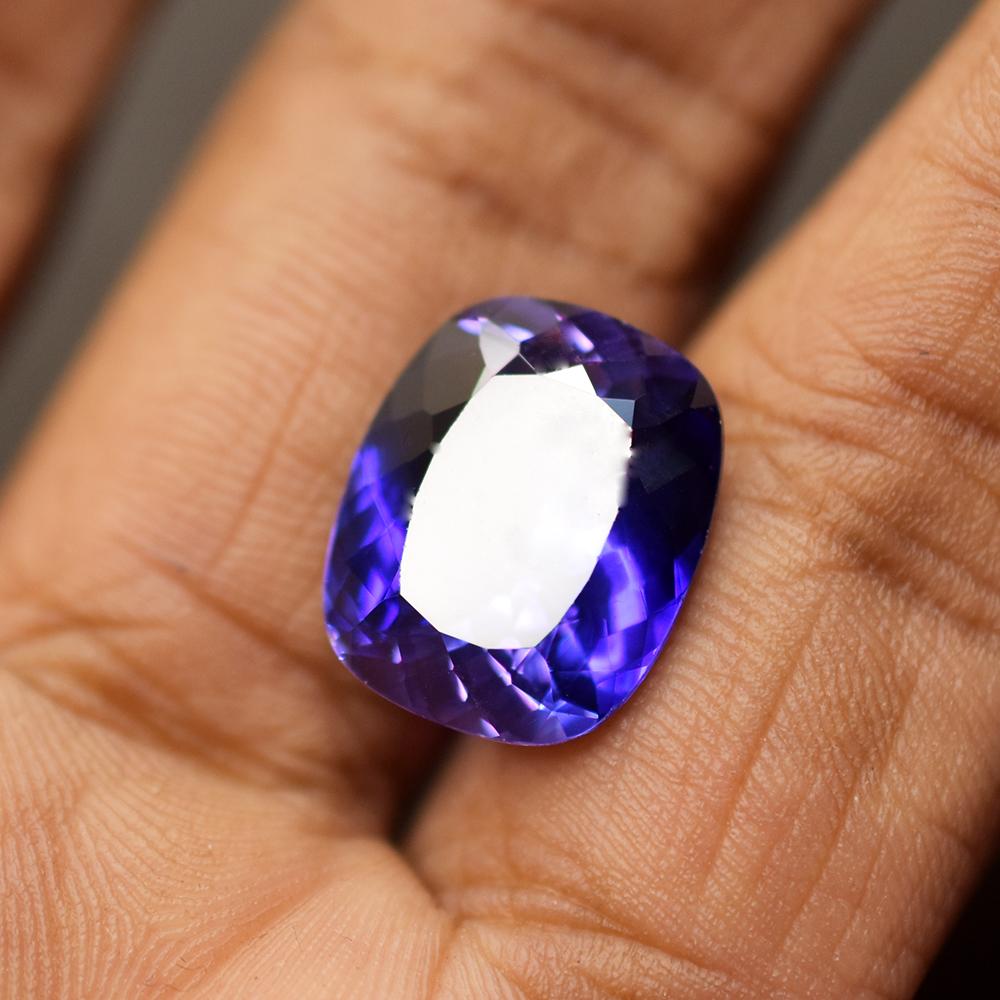 Natural Purple Sapphire Loose Gemstone Quality 12.35 ct Treated Verified Cushion for Jewelry Designs