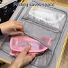Portable Cosmetic Case with Zipper Standing Toiletry Bag, Waterproof EVA Organizer, Large Multi Compartment Storage for Bathroom Capacity Gym