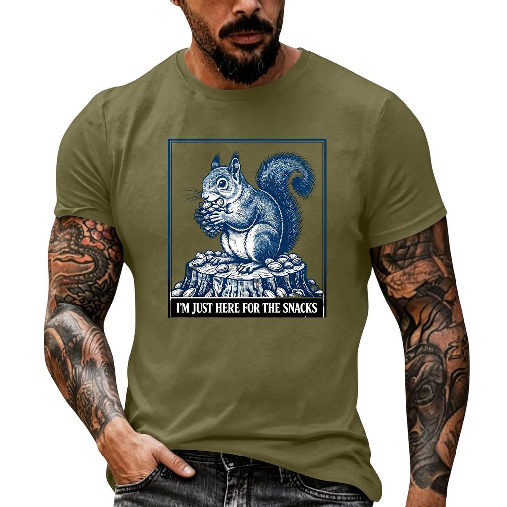 Men's Funny Animal Saying Graphic T-Shirt Retro Print Loose Fit Summer Casual Top
