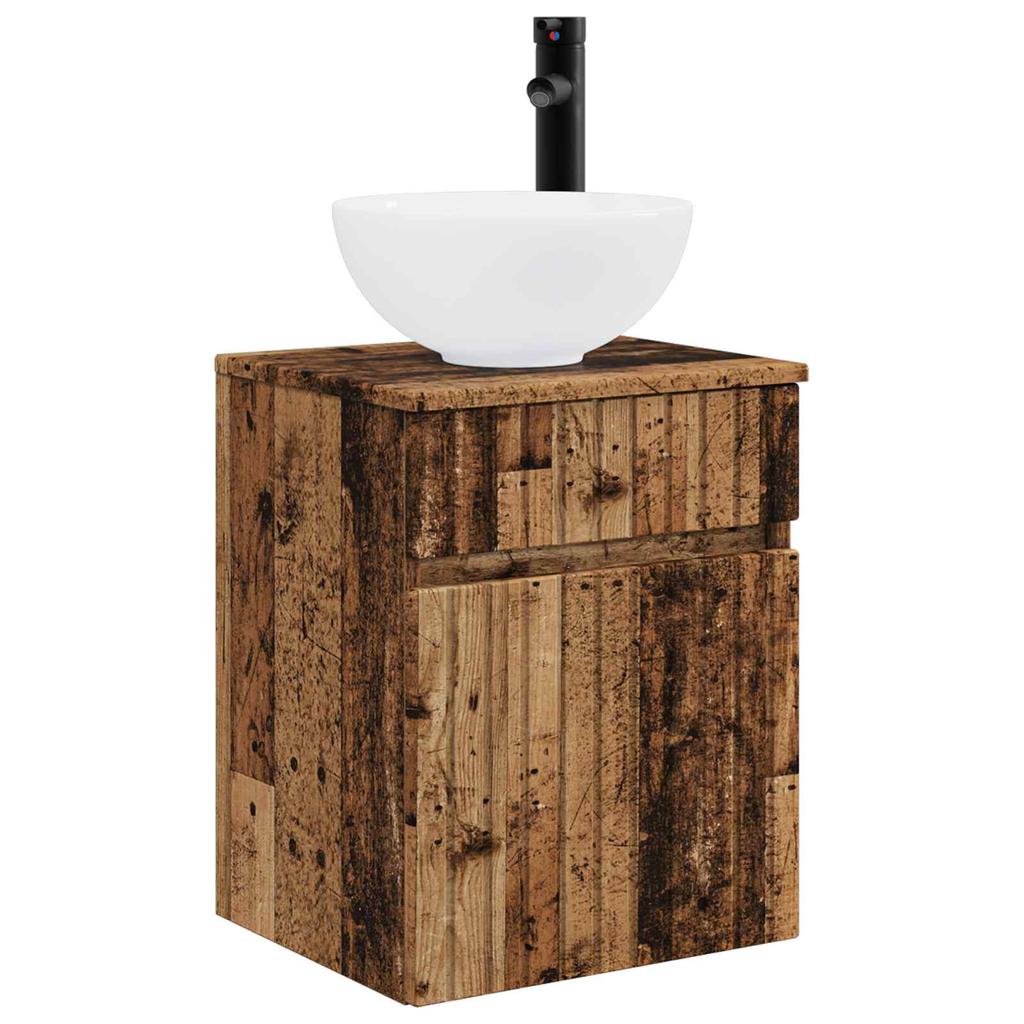 Bathroom Cabinet Set 5 pcs Reclaimed Wood Look 43 x 16 x 62.5 cm