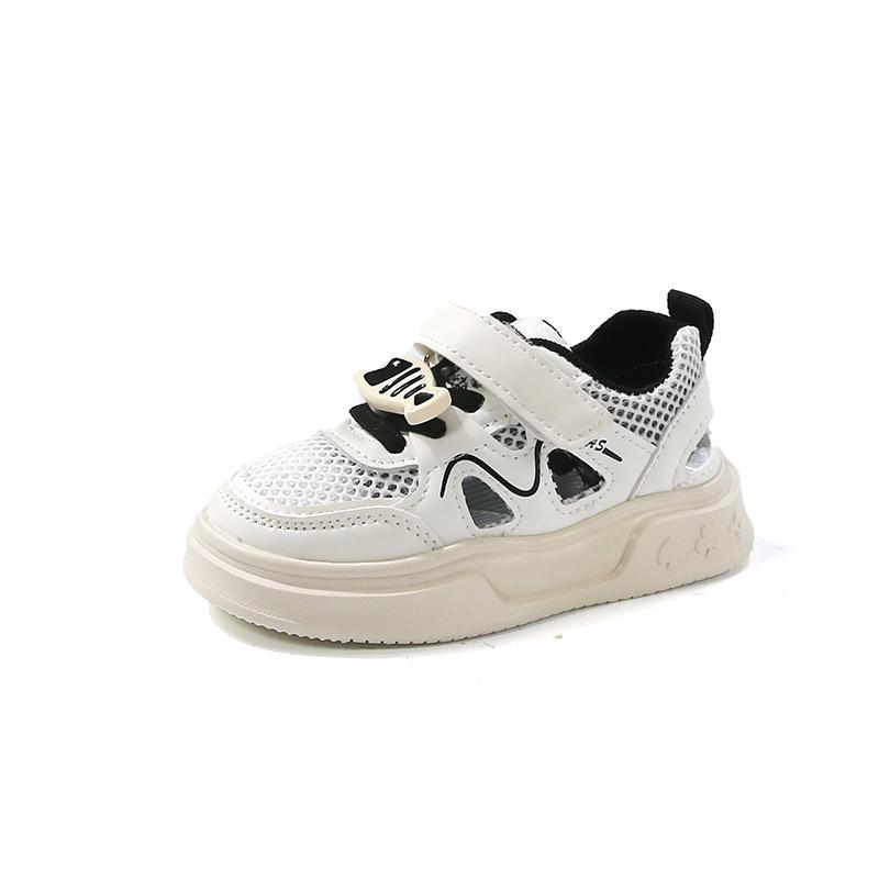 Kids Sports Sandals Hollowed-out Breathable Girls Running Shoes Soft Sole 2025 Summer New Students Casual Shoes Cute Hook&loop