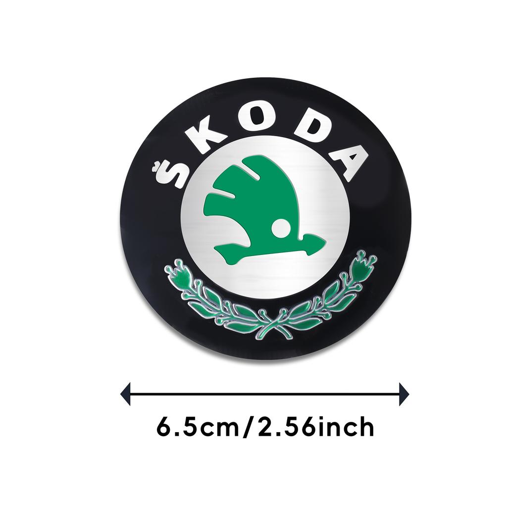 DAYB7 4pcs Car Emblem Wheel Center Hub Cap Cover Sticker Decoration Accessories For Skoda Rapid Octavia VRS VII S Kodiaq Karoq Fabia