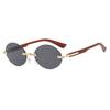 Retro Rimless Sunglasses Women Men Wooden Vintage Pattern Luxury Brand Sun Glasses Fashion Shades Female UV400 Travel Outdoor