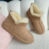 Men's Large Sheepskin & Fur Snow Boots - Winter Warm, Non-Slip, Low-Top Fashion