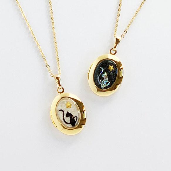 

Personalized Opening And Closing Photo Album Rabbit Starry Sky Star Pendant Collarbone Necklace Electroplated Gold Color Retention