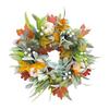 Simulated Wreath Autumn Maple Leaf Pumpkin Pine Cone Berry Wreath Realistic Simulated Fall Harvest Thanksgiving Door Decor