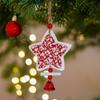 Wood Xmas Tree Star Ornaments Decorative Christmas Hanging Pendants  Outdoor Decor