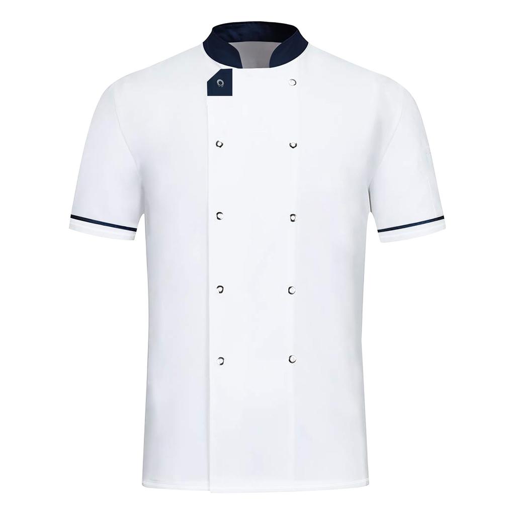 Chef's Jacket Chef Uniform Men's Women's Short Sleeve Cotton Kitchen Chef Jacket Costume Restaurant Hotel Cafe Chef Coat