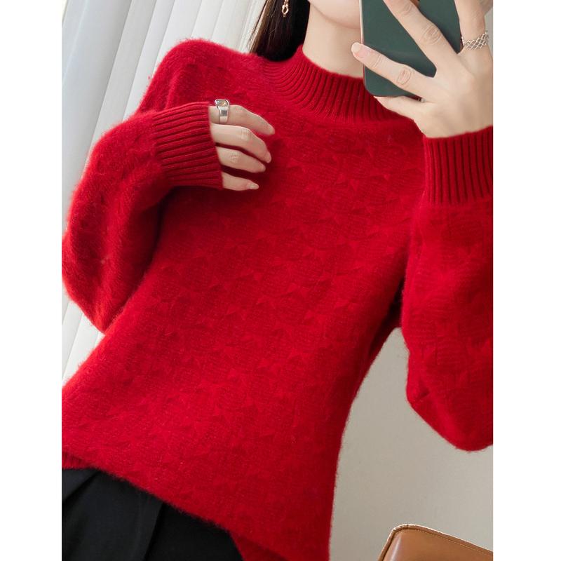 Women Sweater 100% Wool MODERN NEW SAGA Turtleneck Knit Pullover Thick Winter Jumpers Female Knit Tops