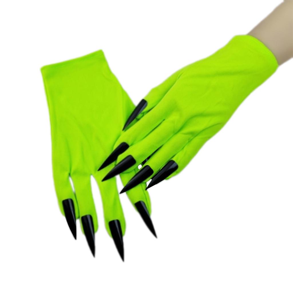 Realistic Long Nail Claw Gloves Perfect for Halloween and Costume Parties Comfortable Short Gloves for Adults and Teens