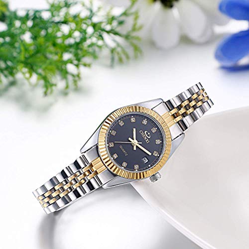 JEWELRYWE Couple's Watches, Popular Stainless Steel Analog, Waterproof, Japanese Quartz Movement, Bracelet Watch, Fashion Accessory, Perfect Gift for