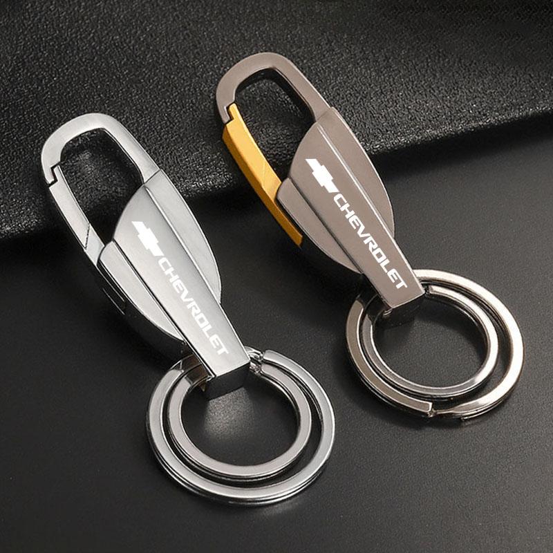 Zinklegering Ring Auto Sleutelhanger Taille Hangende Sleutelhanger Voor Chevrolet Spark Captiva Cruze Malibu Equinox Trax Camaro Blazer Traverse