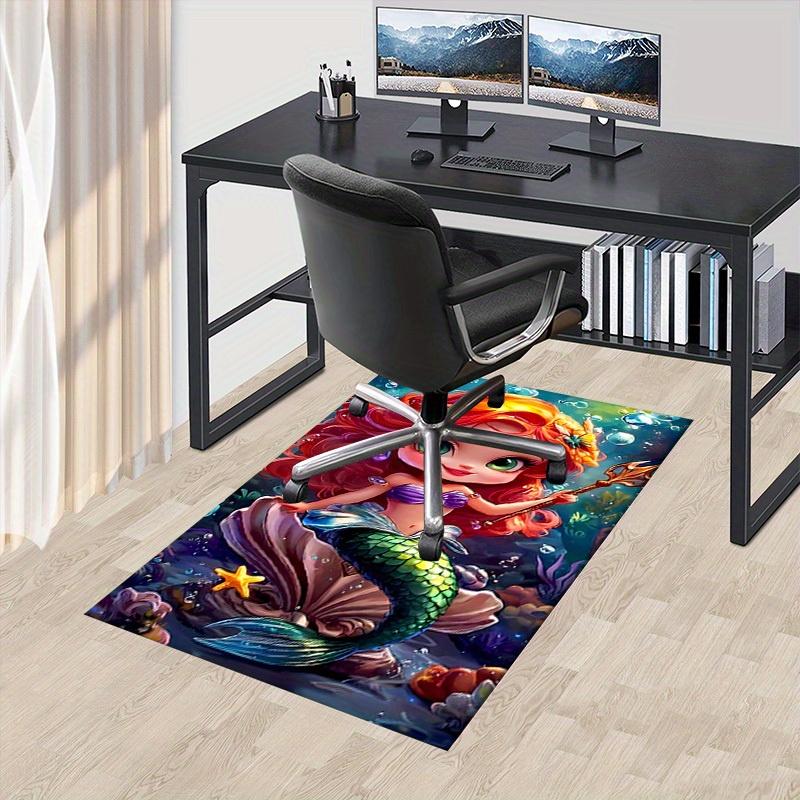 

3D Printed Mermaid,Underwater,Fantasy Anti-Slip Rug - Machine Washable Office Rug for Living Room, Bedroom, Office - Multiple Sizes 60cm by 90cm
